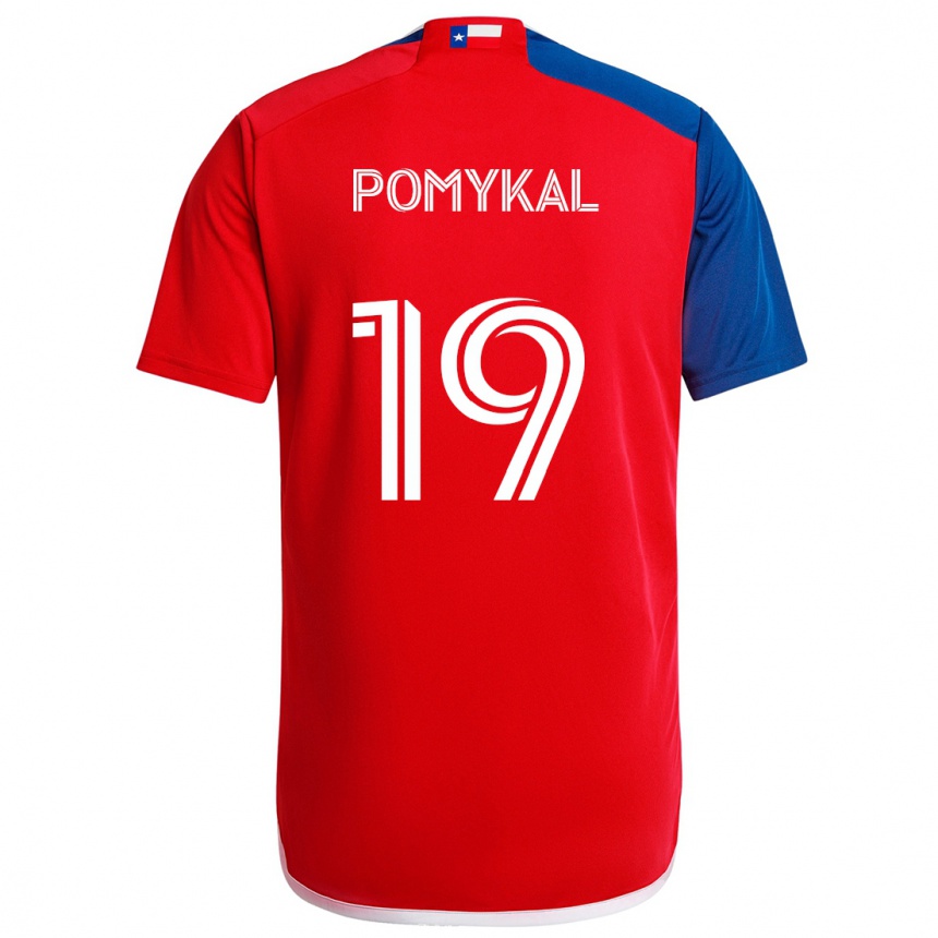 Niño Fútbol Camiseta Paxton Pomykal #19 Azul Rojo 1ª Equipación 2024/25 Perú