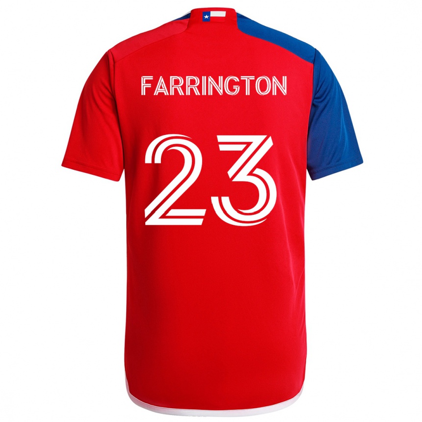 Niño Fútbol Camiseta Logan Farrington #23 Azul Rojo 1ª Equipación 2024/25 Perú