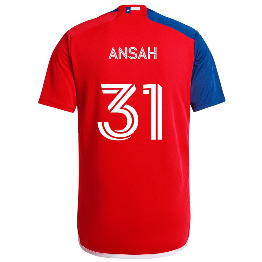 Niño Fútbol Camiseta Eugene Ansah #31 Azul Rojo 1ª Equipación 2024/25 Perú