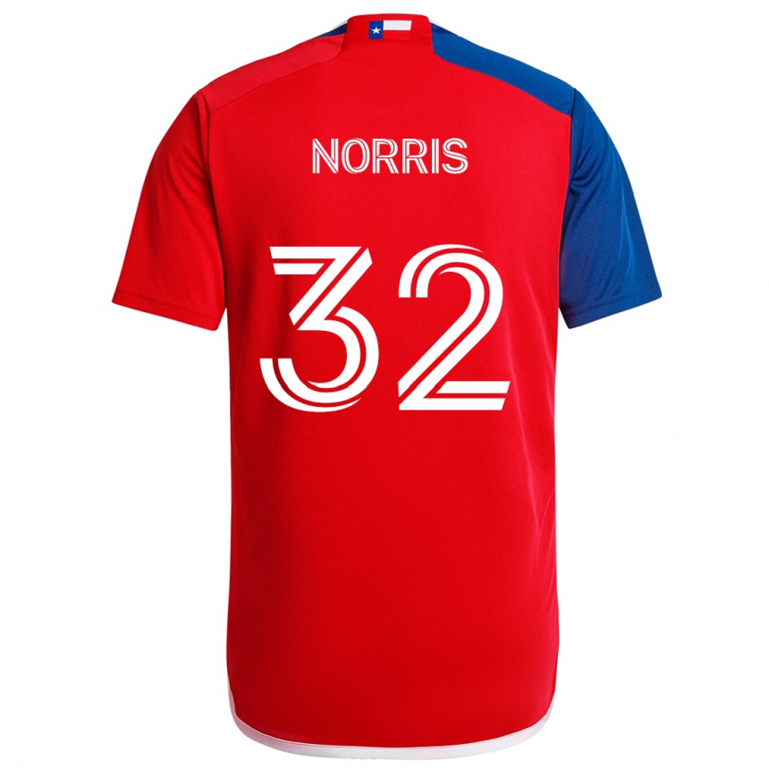 Niño Fútbol Camiseta Nolan Norris #32 Azul Rojo 1ª Equipación 2024/25 Perú