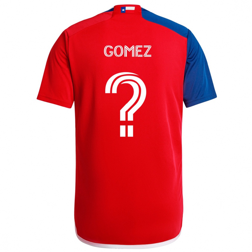 Niño Fútbol Camiseta Victor Gomez #0 Azul Rojo 1ª Equipación 2024/25 Perú