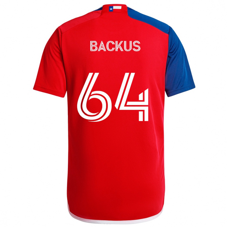 Niño Fútbol Camiseta Braeden Backus #64 Azul Rojo 1ª Equipación 2024/25 Perú