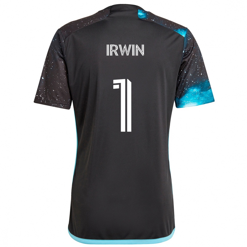 Niño Fútbol Camiseta Clint Irwin #1 Azul Negro 1ª Equipación 2024/25 Perú