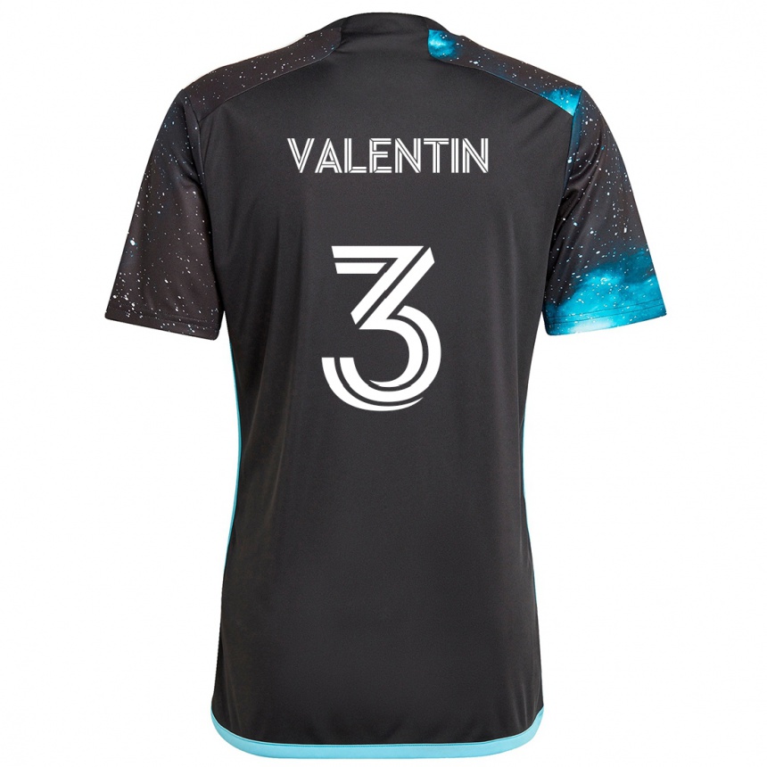 Niño Fútbol Camiseta Zarek Valentin #3 Azul Negro 1ª Equipación 2024/25 Perú