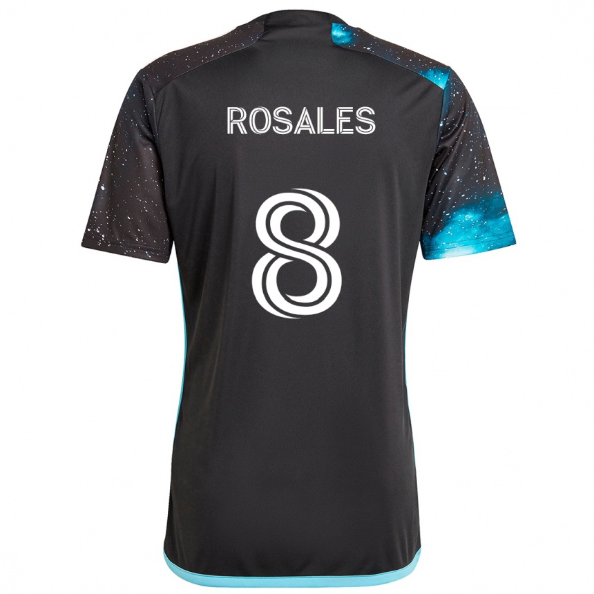 Niño Fútbol Camiseta Joseph Rosales #8 Azul Negro 1ª Equipación 2024/25 Perú