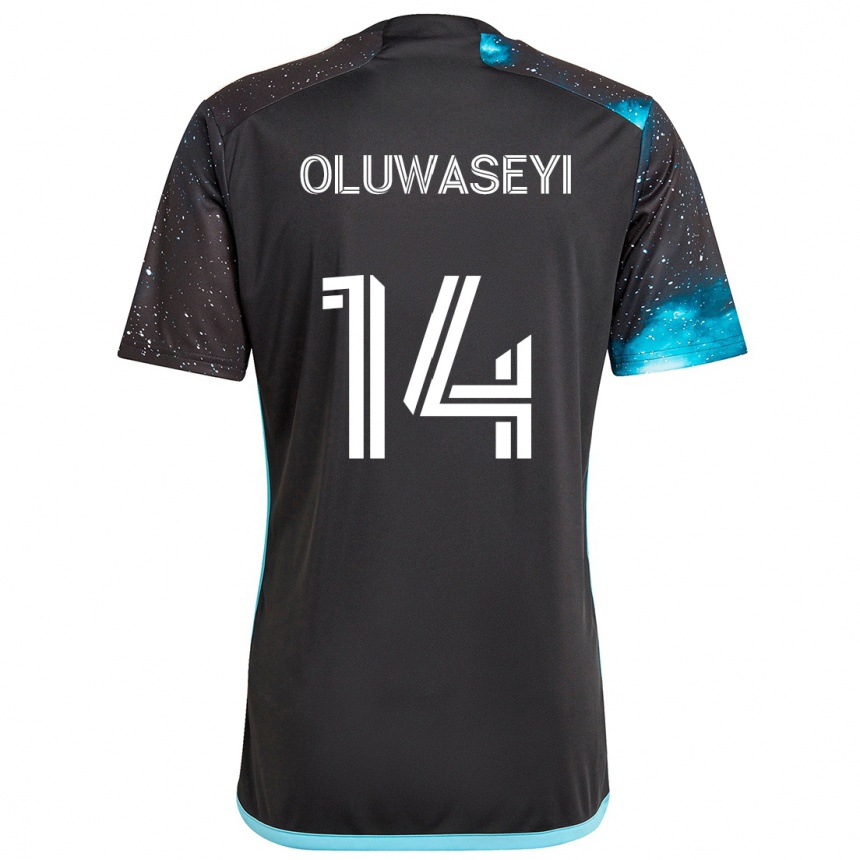 Niño Fútbol Camiseta Tani Oluwaseyi #14 Azul Negro 1ª Equipación 2024/25 Perú