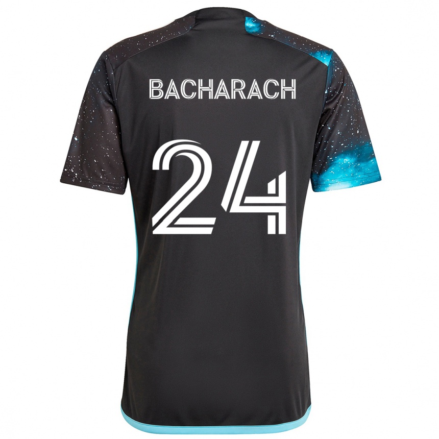 Niño Fútbol Camiseta Hugo Bacharach #24 Azul Negro 1ª Equipación 2024/25 Perú