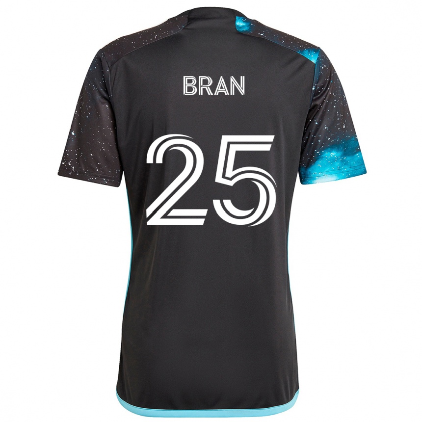 Niño Fútbol Camiseta Alejandro Bran #25 Azul Negro 1ª Equipación 2024/25 Perú