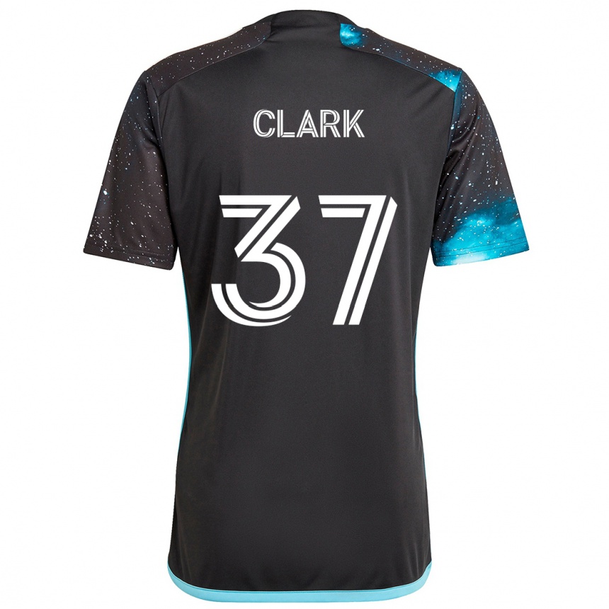 Niño Fútbol Camiseta Caden Clark #37 Azul Negro 1ª Equipación 2024/25 Perú