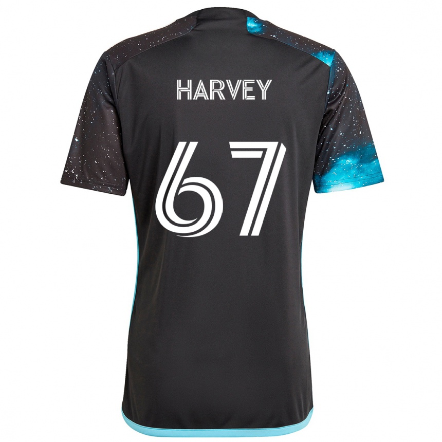 Niño Fútbol Camiseta Carlos Harvey #67 Azul Negro 1ª Equipación 2024/25 Perú