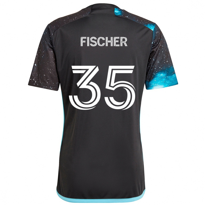 Niño Fútbol Camiseta Britton Fischer #35 Azul Negro 1ª Equipación 2024/25 Perú