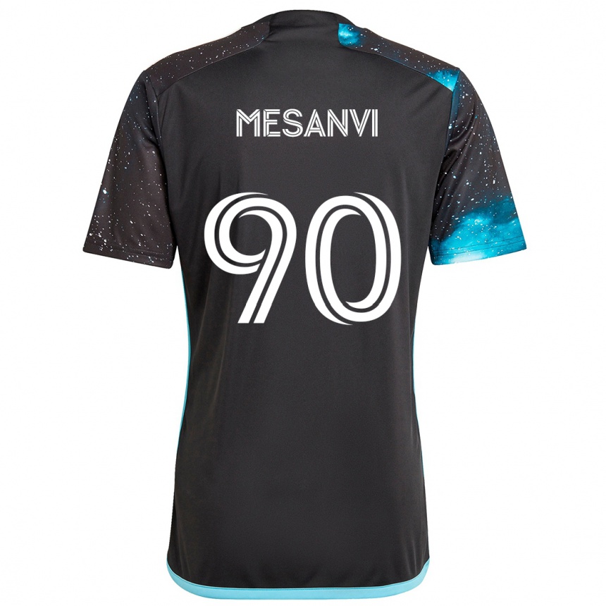 Niño Fútbol Camiseta Loïc Mesanvi #90 Azul Negro 1ª Equipación 2024/25 Perú