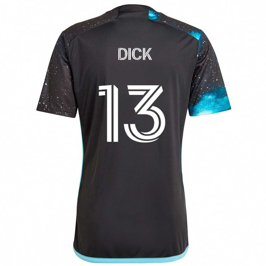 Niño Fútbol Camiseta Eric Dick #13 Azul Negro 1ª Equipación 2024/25 Perú