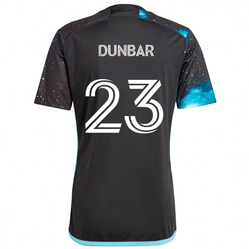 Niño Fútbol Camiseta Cameron Dunbar #23 Azul Negro 1ª Equipación 2024/25 Perú