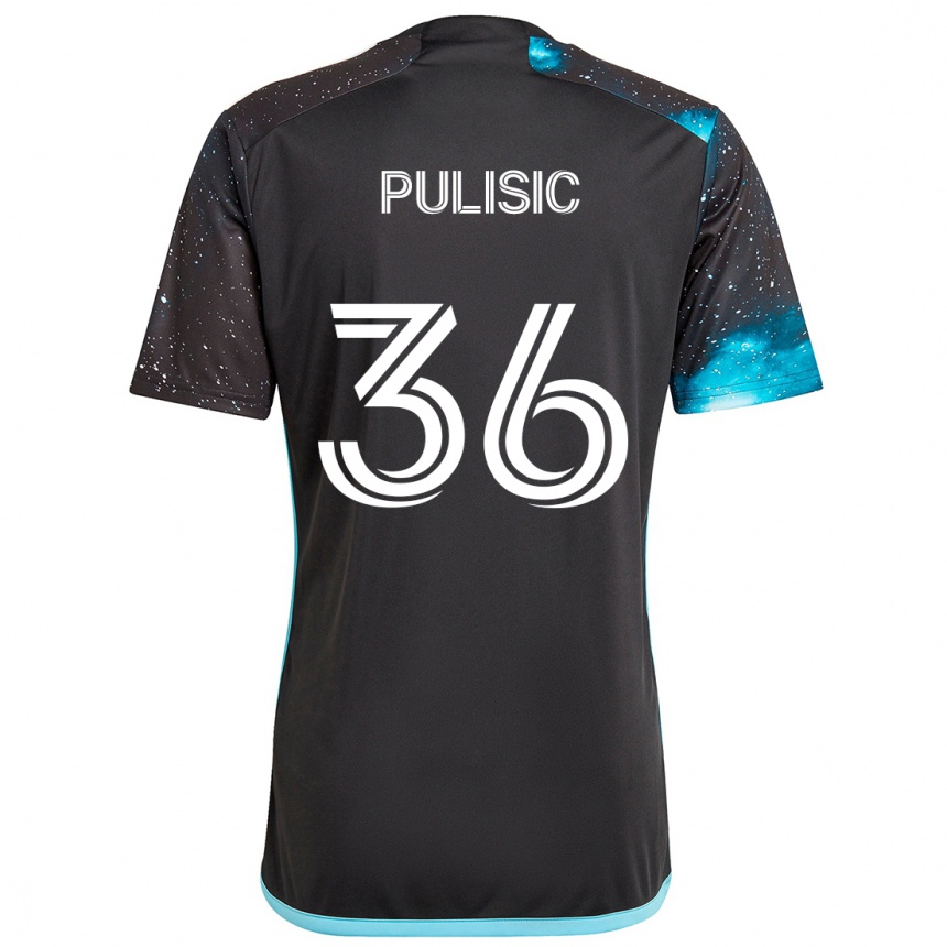 Niño Fútbol Camiseta Will Pulisic #36 Azul Negro 1ª Equipación 2024/25 Perú