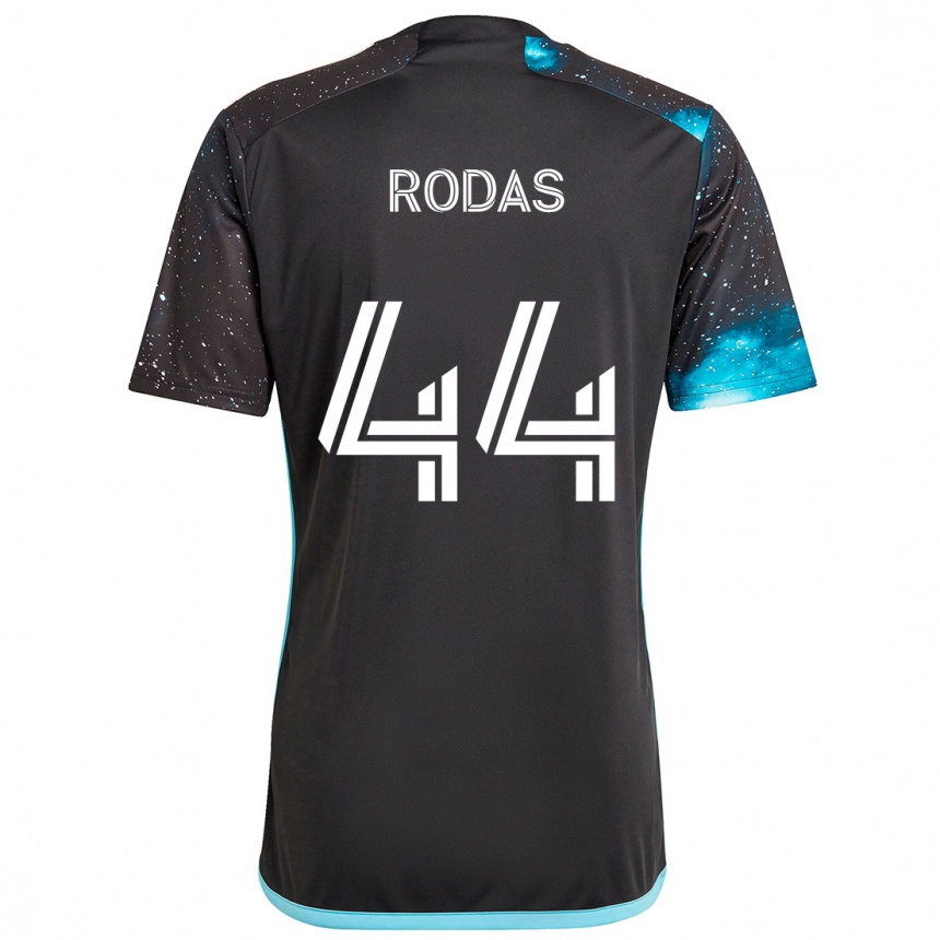 Niño Fútbol Camiseta Geremy Rodas #44 Azul Negro 1ª Equipación 2024/25 Perú