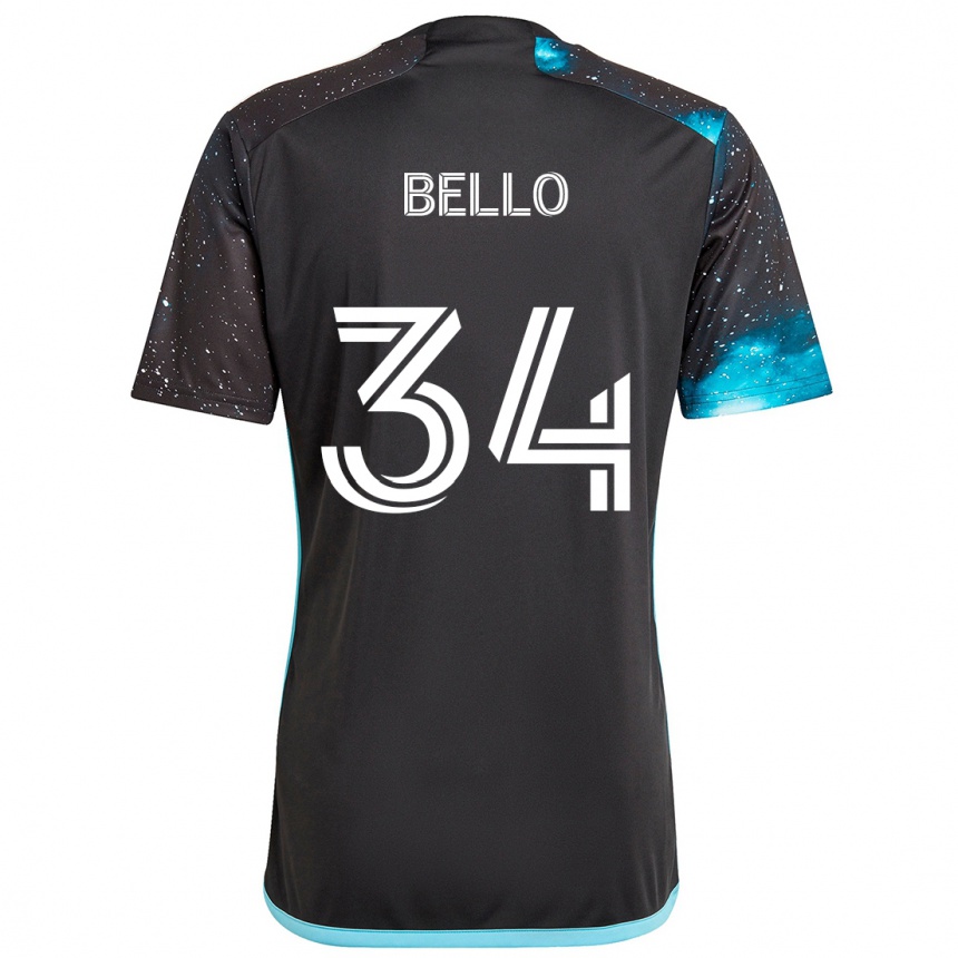 Niño Fútbol Camiseta Zaydan Bello #34 Azul Negro 1ª Equipación 2024/25 Perú