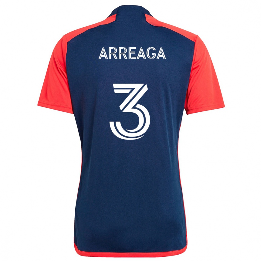 Niño Fútbol Camiseta Xavier Arreaga #3 Azul Rojo 1ª Equipación 2024/25 Perú