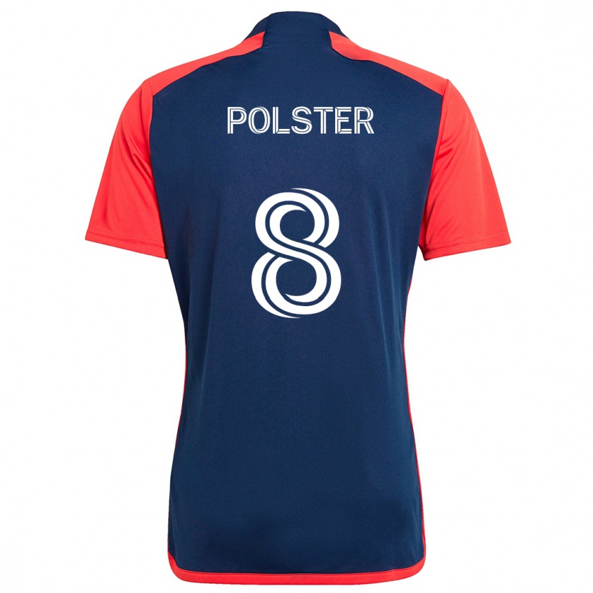 Niño Fútbol Camiseta Matt Polster #8 Azul Rojo 1ª Equipación 2024/25 Perú