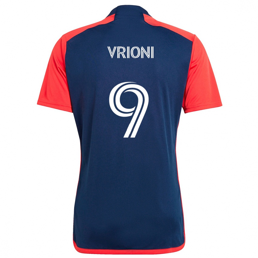 Niño Fútbol Camiseta Giacomo Vrioni #9 Azul Rojo 1ª Equipación 2024/25 Perú