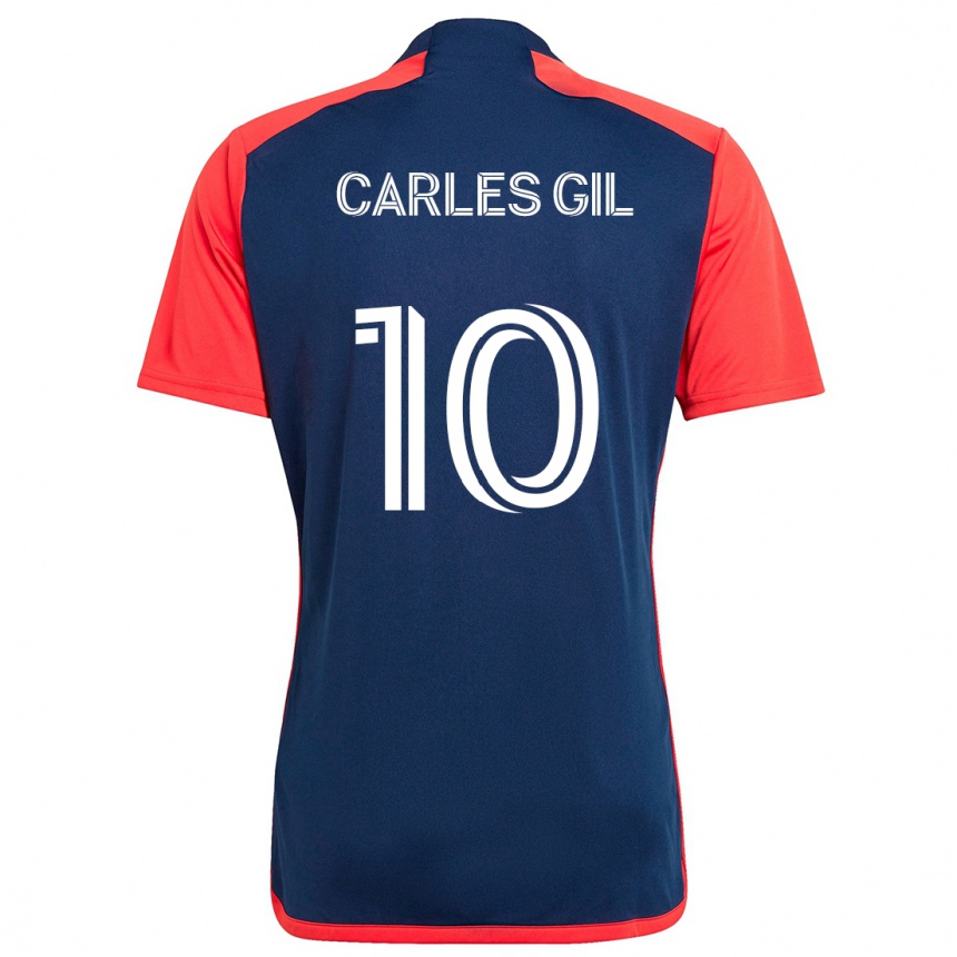 Niño Fútbol Camiseta Carles Gil #10 Azul Rojo 1ª Equipación 2024/25 Perú