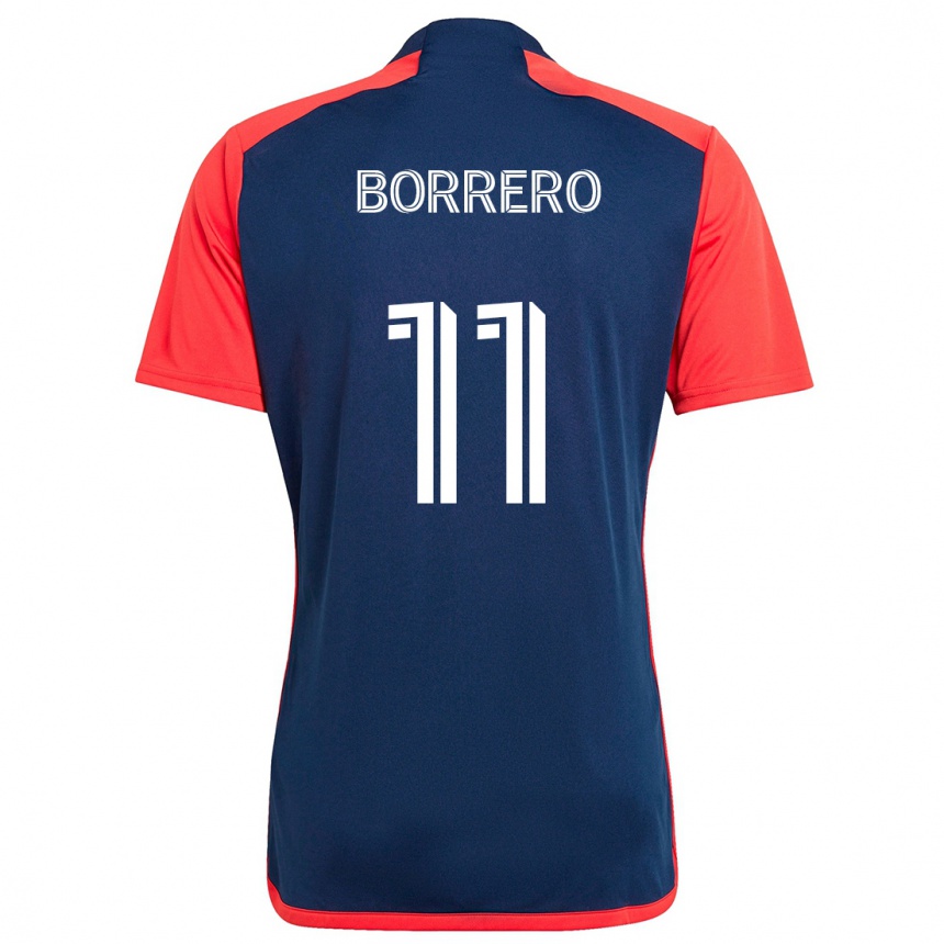 Niño Fútbol Camiseta Dylan Borrero #11 Azul Rojo 1ª Equipación 2024/25 Perú