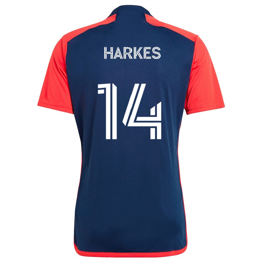 Niño Fútbol Camiseta Ian Harkes #14 Azul Rojo 1ª Equipación 2024/25 Perú