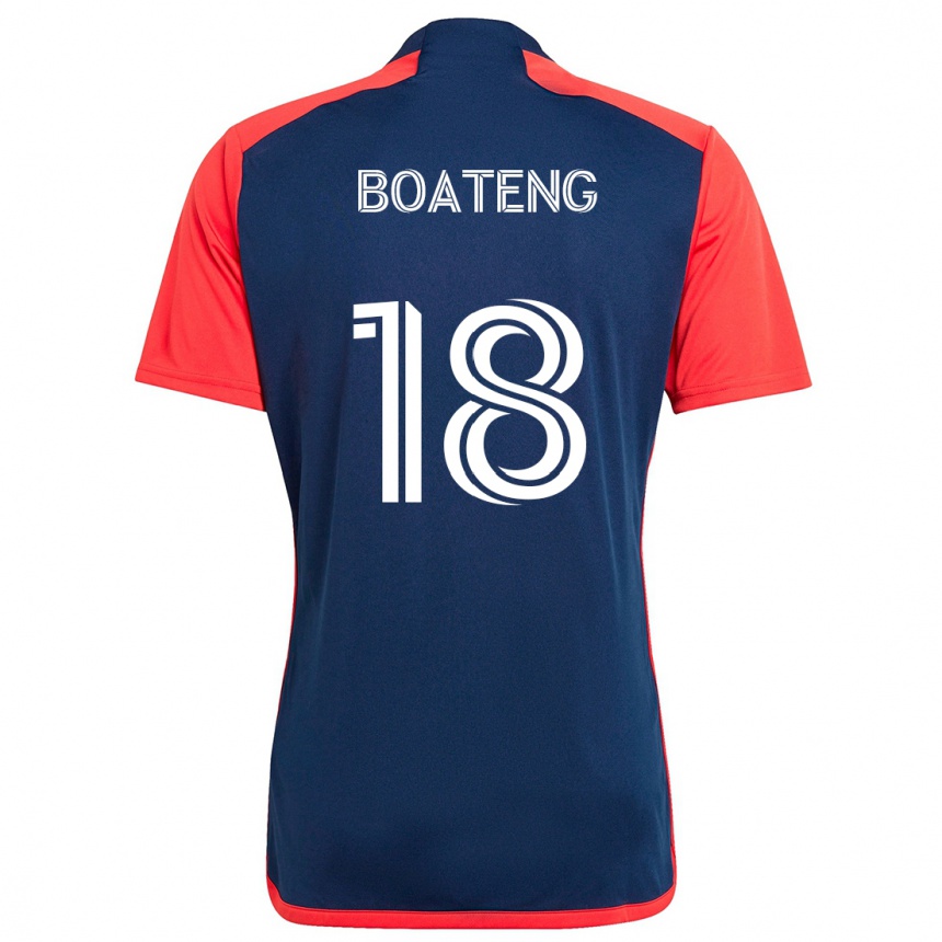 Niño Fútbol Camiseta Emmanuel Boateng #18 Azul Rojo 1ª Equipación 2024/25 Perú