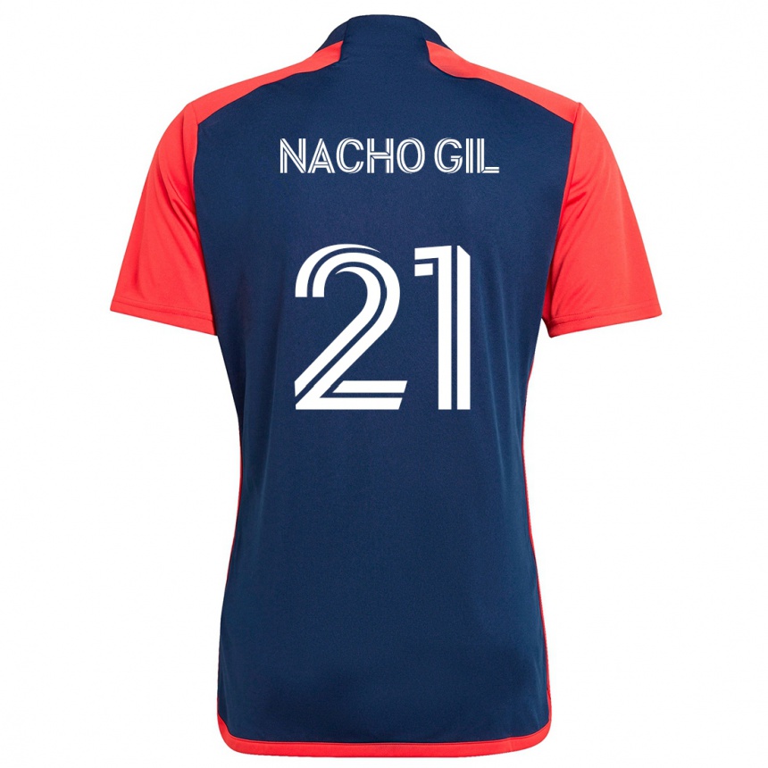 Niño Fútbol Camiseta Nacho Gil #21 Azul Rojo 1ª Equipación 2024/25 Perú