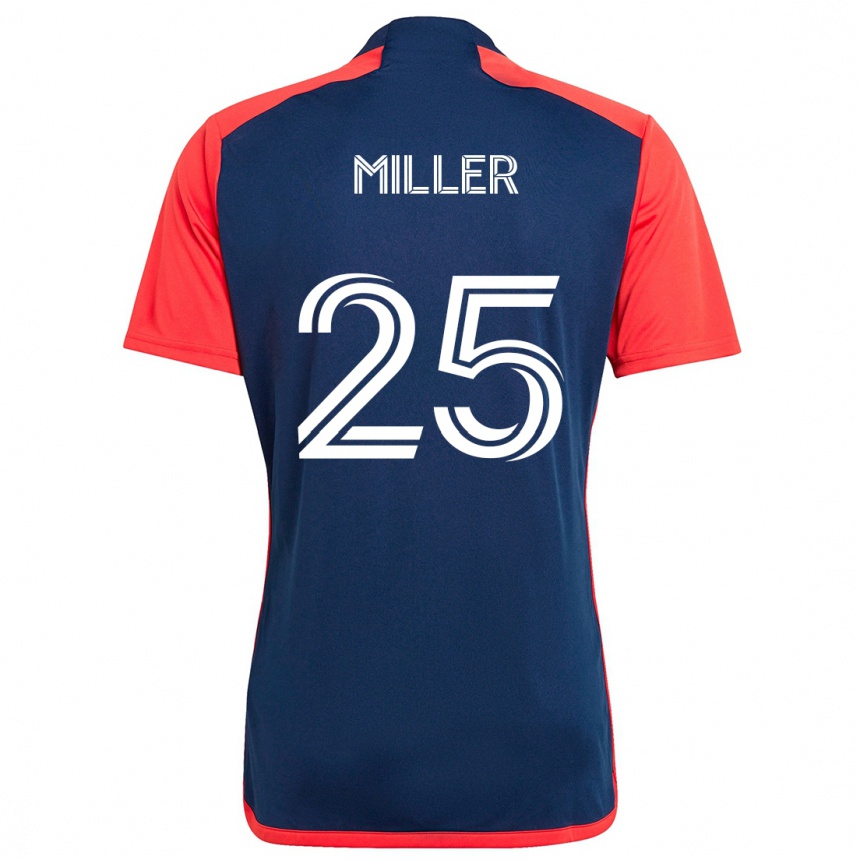 Niño Fútbol Camiseta Peyton Miller #25 Azul Rojo 1ª Equipación 2024/25 Perú