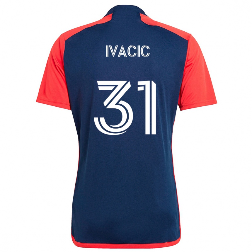 Niño Fútbol Camiseta Aljaz Ivacic #31 Azul Rojo 1ª Equipación 2024/25 Perú