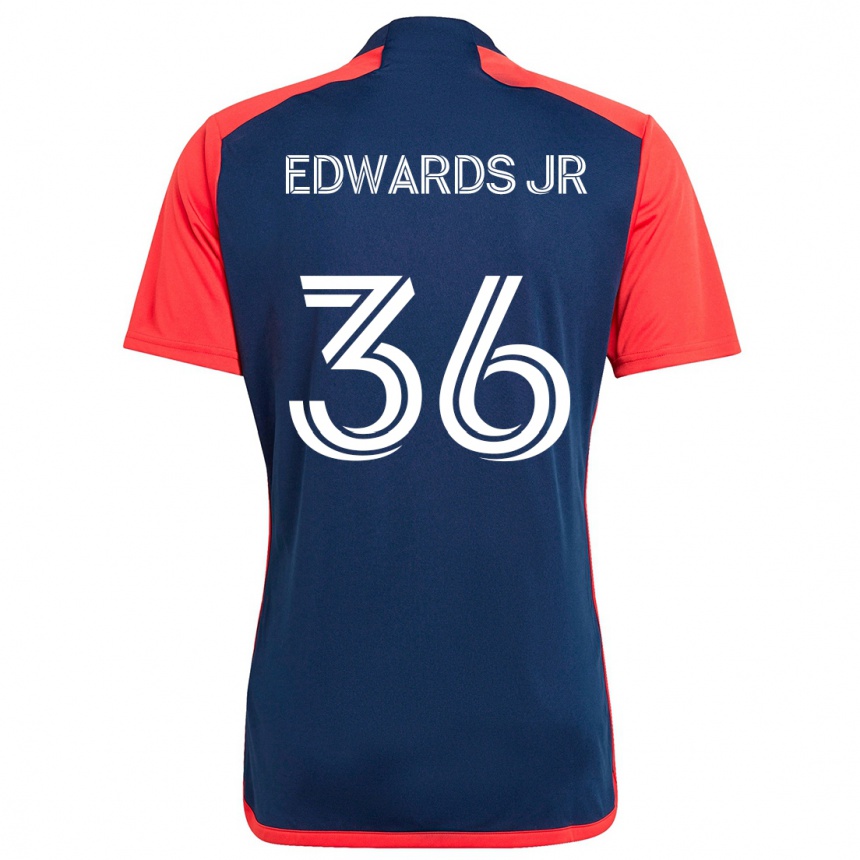 Niño Fútbol Camiseta Earl Edwards Jr. #36 Azul Rojo 1ª Equipación 2024/25 Perú