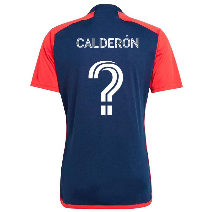 Niño Fútbol Camiseta Gio Calderón #0 Azul Rojo 1ª Equipación 2024/25 Perú