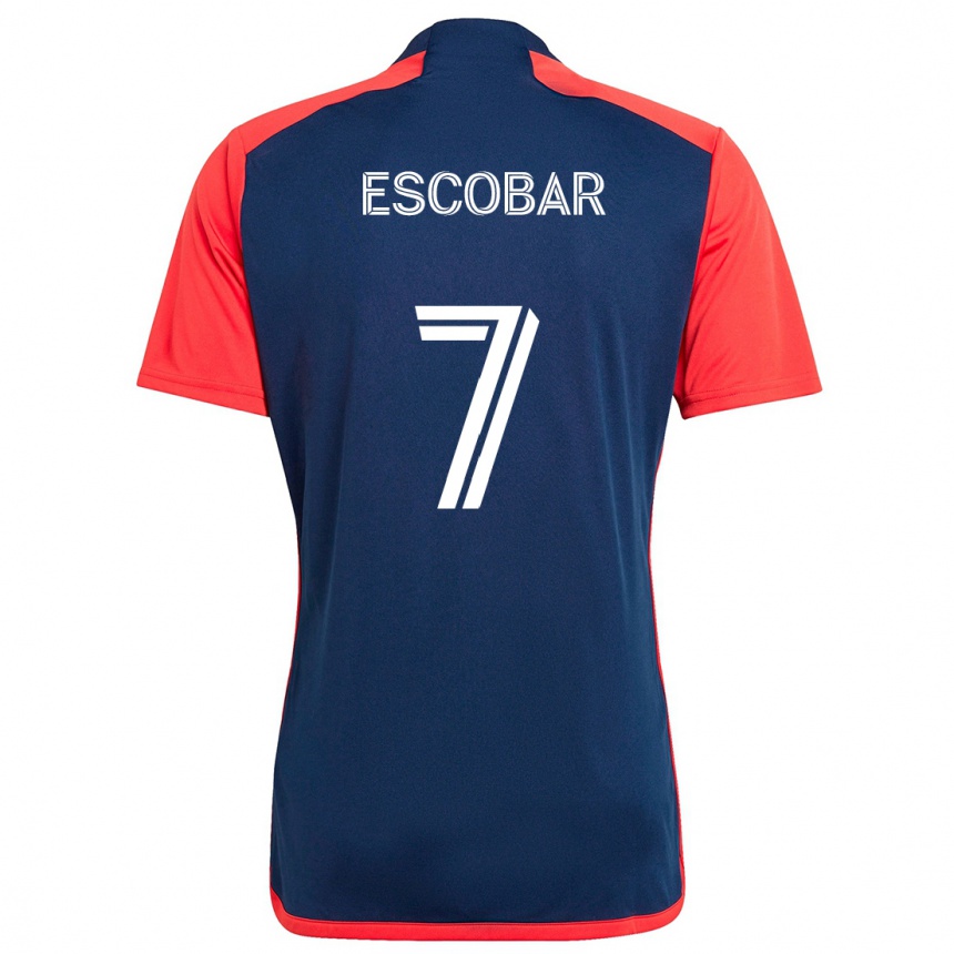 Niño Fútbol Camiseta Olger Escobar #7 Azul Rojo 1ª Equipación 2024/25 Perú