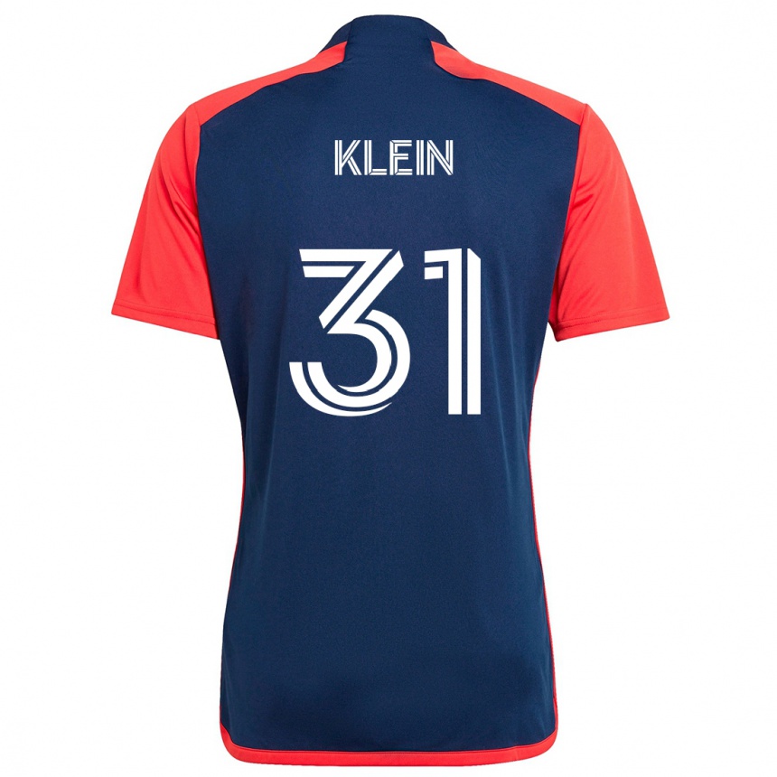 Niño Fútbol Camiseta Eric Klein #31 Azul Rojo 1ª Equipación 2024/25 Perú