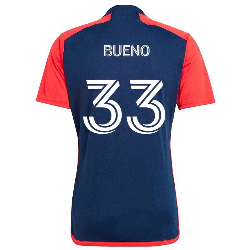 Niño Fútbol Camiseta Brandonn Bueno #33 Azul Rojo 1ª Equipación 2024/25 Perú