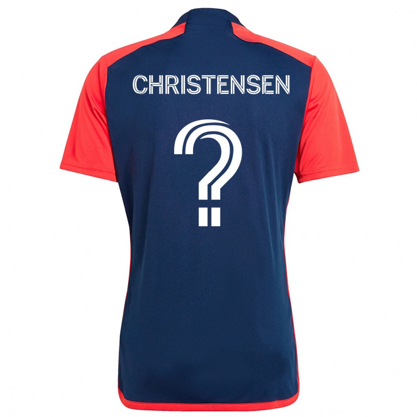 Niño Fútbol Camiseta Kevin Christensen #0 Azul Rojo 1ª Equipación 2024/25 Perú