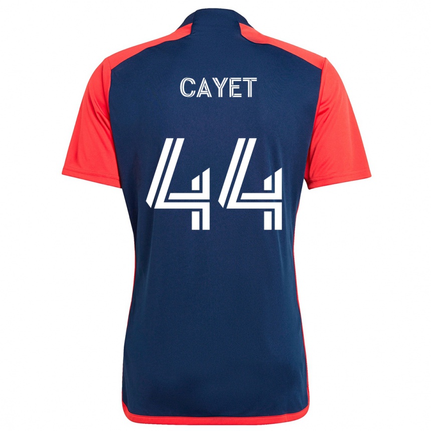 Niño Fútbol Camiseta Pierre Cayet #44 Azul Rojo 1ª Equipación 2024/25 Perú