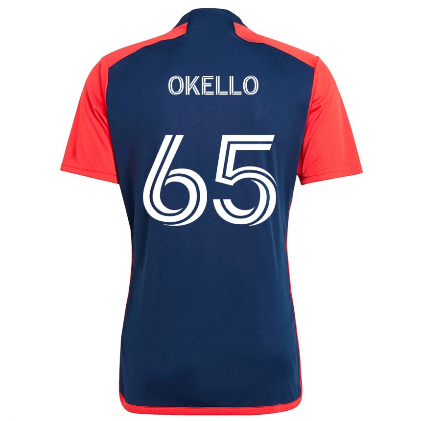 Niño Fútbol Camiseta Noble Okello #65 Azul Rojo 1ª Equipación 2024/25 Perú