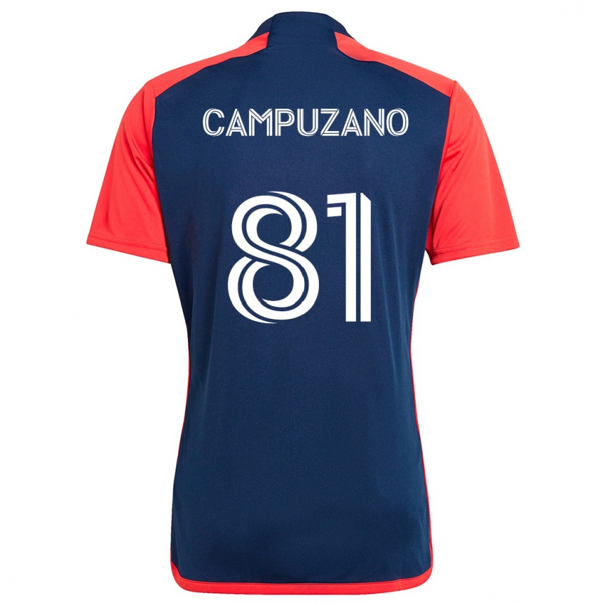 Niño Fútbol Camiseta Nico Campuzano #81 Azul Rojo 1ª Equipación 2024/25 Perú