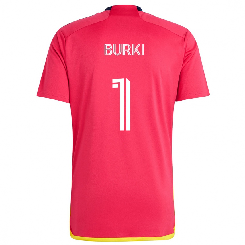 Niño Fútbol Camiseta Roman Bürki #1 Rojo Azul 1ª Equipación 2024/25 Perú