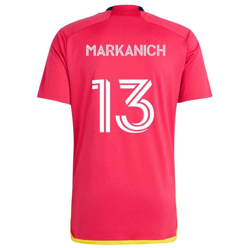 Niño Fútbol Camiseta Anthony Markanich #13 Rojo Azul 1ª Equipación 2024/25 Perú