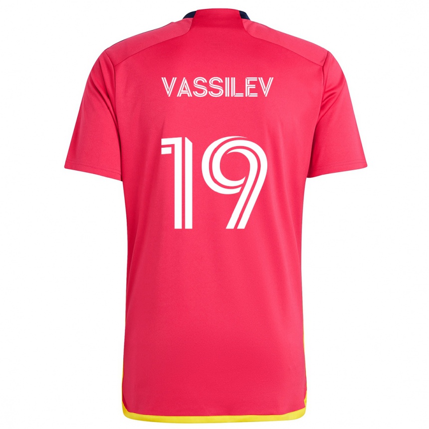 Niño Fútbol Camiseta Indiana Vassilev #19 Rojo Azul 1ª Equipación 2024/25 Perú