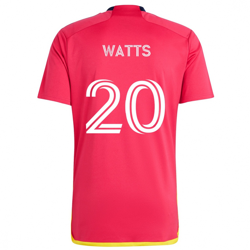 Niño Fútbol Camiseta Akil Watts #20 Rojo Azul 1ª Equipación 2024/25 Perú