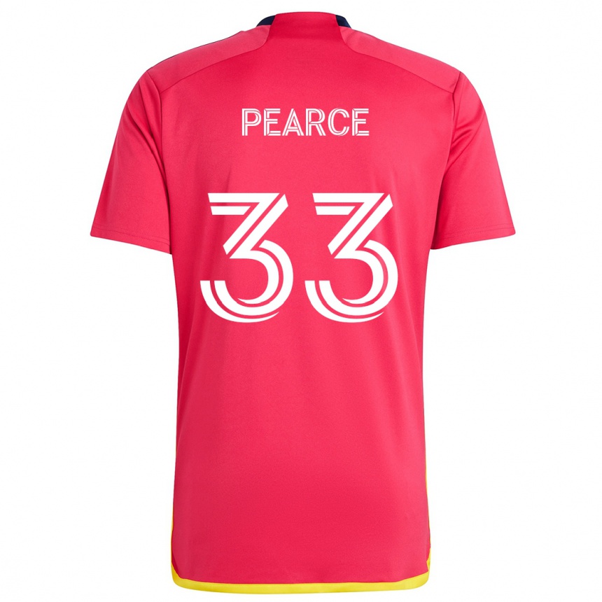 Niño Fútbol Camiseta Tyson Pearce #33 Rojo Azul 1ª Equipación 2024/25 Perú