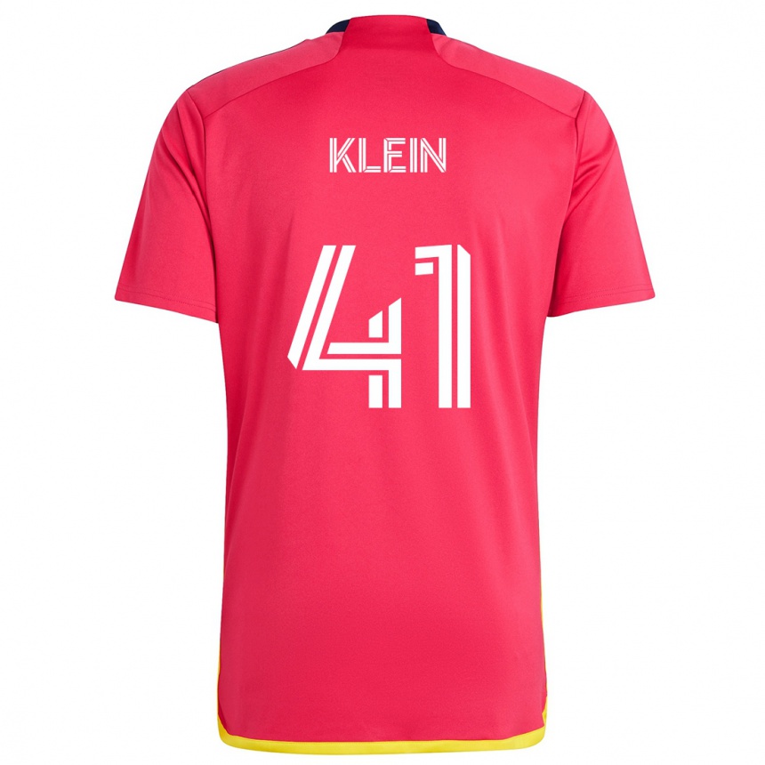 Niño Fútbol Camiseta Johnny Klein #41 Rojo Azul 1ª Equipación 2024/25 Perú