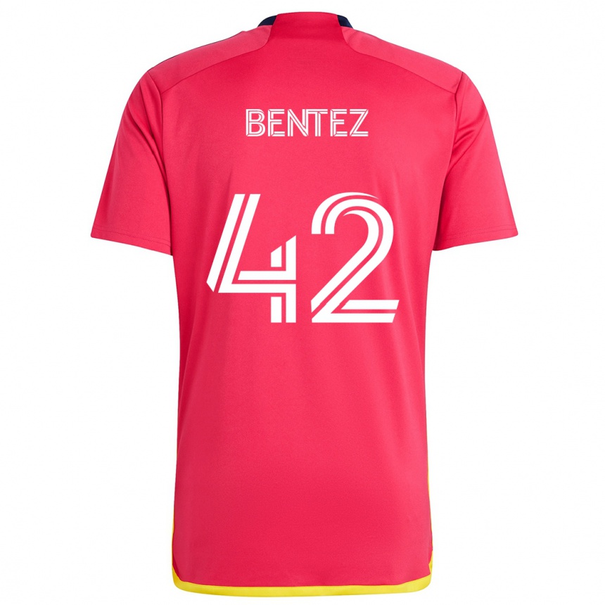 Niño Fútbol Camiseta Óscar Benítez #42 Rojo Azul 1ª Equipación 2024/25 Perú