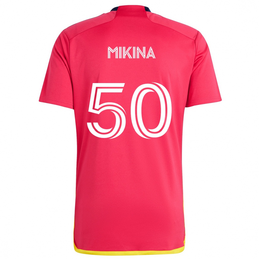 Niño Fútbol Camiseta Gabriel Mikina #50 Rojo Azul 1ª Equipación 2024/25 Perú