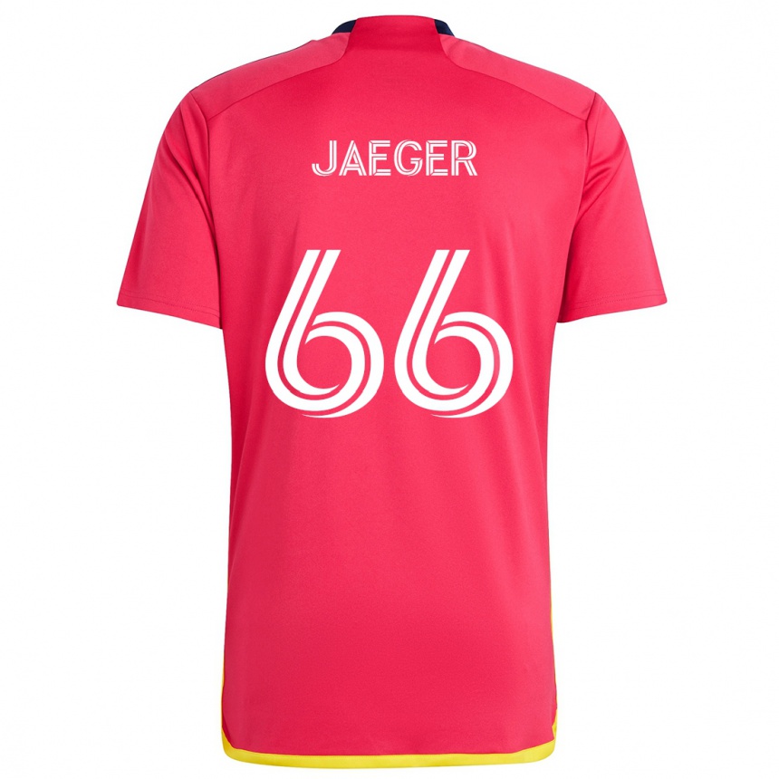 Niño Fútbol Camiseta Kai Jaeger #66 Rojo Azul 1ª Equipación 2024/25 Perú