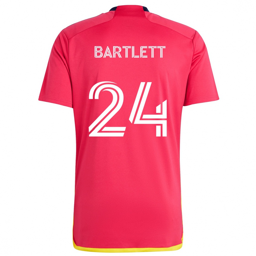 Niño Fútbol Camiseta Lucas Bartlett #24 Rojo Azul 1ª Equipación 2024/25 Perú